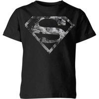 Superman Official DC Comics Original Marble Logo Kids' T-Shirt - 11-12 Years in Black | Size: YXL