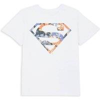 Superman Official DC Comics Original Floral Kids' T-Shirt - 11-12 Years in White | Size: YXL