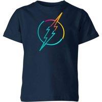 Justice League Official DC Comics Neon Flash Kids' T-Shirt - 3-4 Years in Navy | Size: YXS