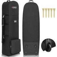 FLAVORA Wheeled Padded Lightweight Golf Travel Bag in Black | Size: 0-18 m