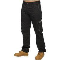 Enzo Men's Cargo Denim Jeans in Black | Size: 38R