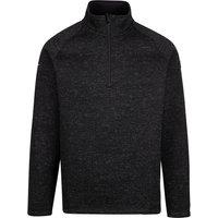Trespass Men's Corsham Marl Half Zip Fleece Top in Black | Size: Large