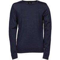 TEE JAYS Men's Knitted Crew Neck Sweater in Navy | Size: 2XL