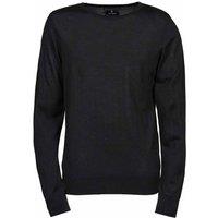 TEE JAYS Men's Knitted Crew Neck Sweater in Black | Size: 2XL