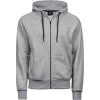 TEE JAYS Men's Full Zip Hooded Sweatshirt in Grey | Size: Large