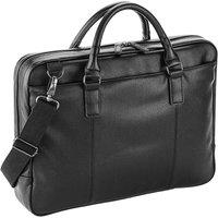 Quadra Men's Slimline Leather-Look PU Laptop Bag in Black