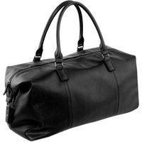 Quadra Men's NuHude Faux Leather Weekender Holdall Bag in Black