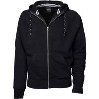 TEE JAYS Men's Full Zip Hooded Sweatshirt in Black | Size: Large