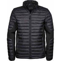 TEE JAYS Men's Teejays Padded Full Zip Crossover Jacket in Black | Size: Small