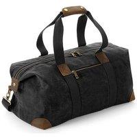 Quadra Men's Heritage Leather Accents Holdall in Black
