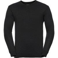 Russell Collection Men's Knitted V Neck Sweatshirt in Black | Size: XL