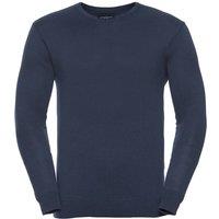Russell Collection Men's Knitted V Neck Sweatshirt in Navy | Size: XL