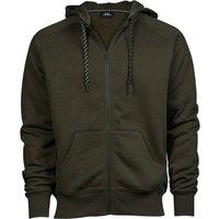 TEE JAYS Men's Full Zip Hooded Sweatshirt in Dark Olive | Size: Medium