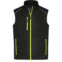 James and Nicholson Men's Hybrid Gilet in Jet Black | Size: XS
