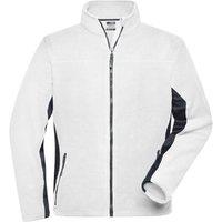 James and Nicholson Men's Strong Work Fleece Jacket in Off-White | Size: Medium