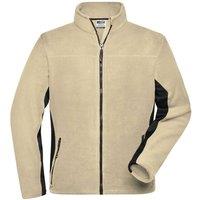 James and Nicholson Men's Strong Work Fleece Jacket in Stone | Size: Small