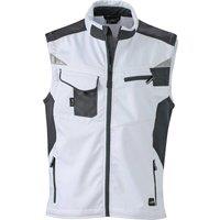 James and Nicholson Men's Craftsmen Strong Softshell Gilet in White | Size: XS