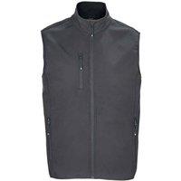 SOL'S Men's Falcon Softshell Zipped Body Warmer in Dark Grey | Size: Small