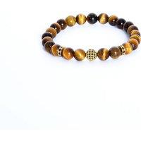 Addicted 2 Men's Courage Handmade Bracelet In Sterling Silver Tiger's Eye & Zircons