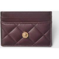 Versace Men's Logo Quilted Card Holder Aubergine