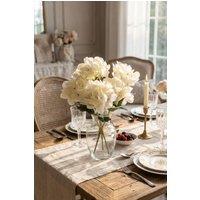 Living and Home Artificial Hydrangea Flowers Bouquet Desktop Decoration in White
