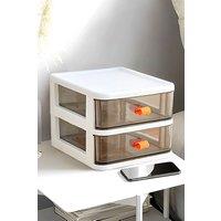 Living and Home Cosmetic Storage Organizer Box for Desk Office School Home in White