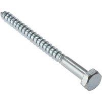 Forgefix Coach Screw Hexagon Head Single Thread Zp M8 X 130Mm Bag 10 in Silver