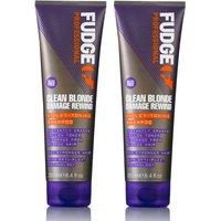 FUDGE Clean Blonde Damage Rewind Purple Violet Toning & Repair Shampoo 250ml Double in Clear