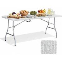 Keplin 6ft Folding Table - Portable, Waterproof, Indoor/Outdoor, 180x70x74cm in Soft White | Size: 180 x 70 x 74 cm