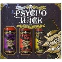 Psycho Juice Hot Chilli Sauces Gift Box Set of 3 x 148ml - Scorpion Pepper, Ghost Pepper, Habanero in Brown | Size: 3 Pack