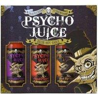 Psycho Juice Hot Chilli Sauces Gift Box Set of 3 x 148ml - Scorpion, Ghost Pepper, Red Savina in Brown | Size: 3 Pack