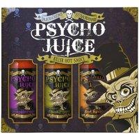 Psycho Juice Hot Chilli Sauces Gift Box Set of 3 x 148ml - Scorpion, Red Savina, Mustard in Brown | Size: 3 Pack