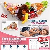 ATEK 4 Pack Toy Hammock Teddy Hammock for Stuffed Animals | Soft Toy Storage | Cute Room, Bedroom & Home Decor | Large in White
