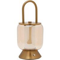 Hestia Bronze USB LED Touch Lamp - Lantern Style