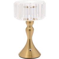 Hestia Crystal Effect USB Touch Table Lamp with Curved Bronze Base