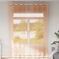 Berkfield Home Voile Curtains with Grommets 2 pcs Terracotta in Brown