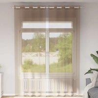 Berkfield Home Voile Curtains with Grommets 2 pcs Light Brown