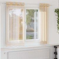 Berkfield Home Voile Curtains with Grommets 2 pcs Sand in Brown