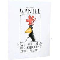Wallace & Gromit Wanted Poster Feathers McGraw Print in White