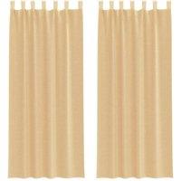 Berkfield Home Voile Curtains with Rod Pockets 2 pcs Sand in Light Sand