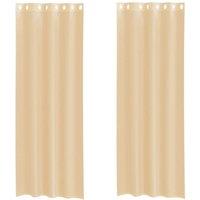 Berkfield Home Voile Curtains with Grommets 2 pcs Sand in Light Sand
