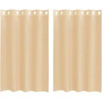 Berkfield Home Voile Curtains with Grommets 2 pcs Sand in Light Sand