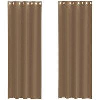 Berkfield Home Voile Curtains with Grommets 2 pcs Light Brown