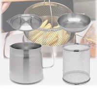FLAVORA 2L Stainless Steel Oil Strainer Pot in Silver | Size: 0.6m2