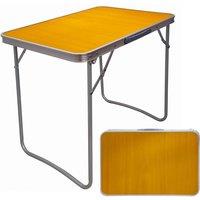 FLAVORA MDF Wooden Folding Dining Table Portable Indoor in Yellow | Size: 0.6m2