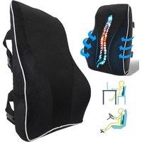 FLAVORA Back Support Pillow for Office Chair Car Seat in Black | Size: 100 cm x 190 cm