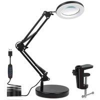 FLAVORA 10X LED Magnifying Lamp With Clamp Beauty in Black