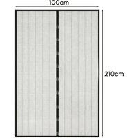 FLAVORA 100x210cm Magnetic Insect Mesh Screen Door Curtain in Black | Size: 1