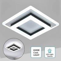KORVIXA 24W LED Ceiling Light Square Acrylic Ceiling Lamp Cloakroom Bathroom in White