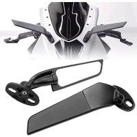 KORVIXA Motorcycle Rear View Mirrors Motorbike Stealth Mirrors Universal in Black
